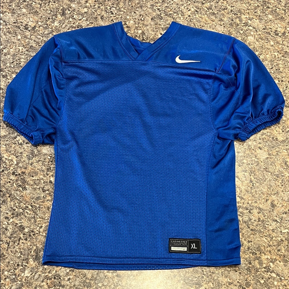 Boys blue football practice jersey by Nike